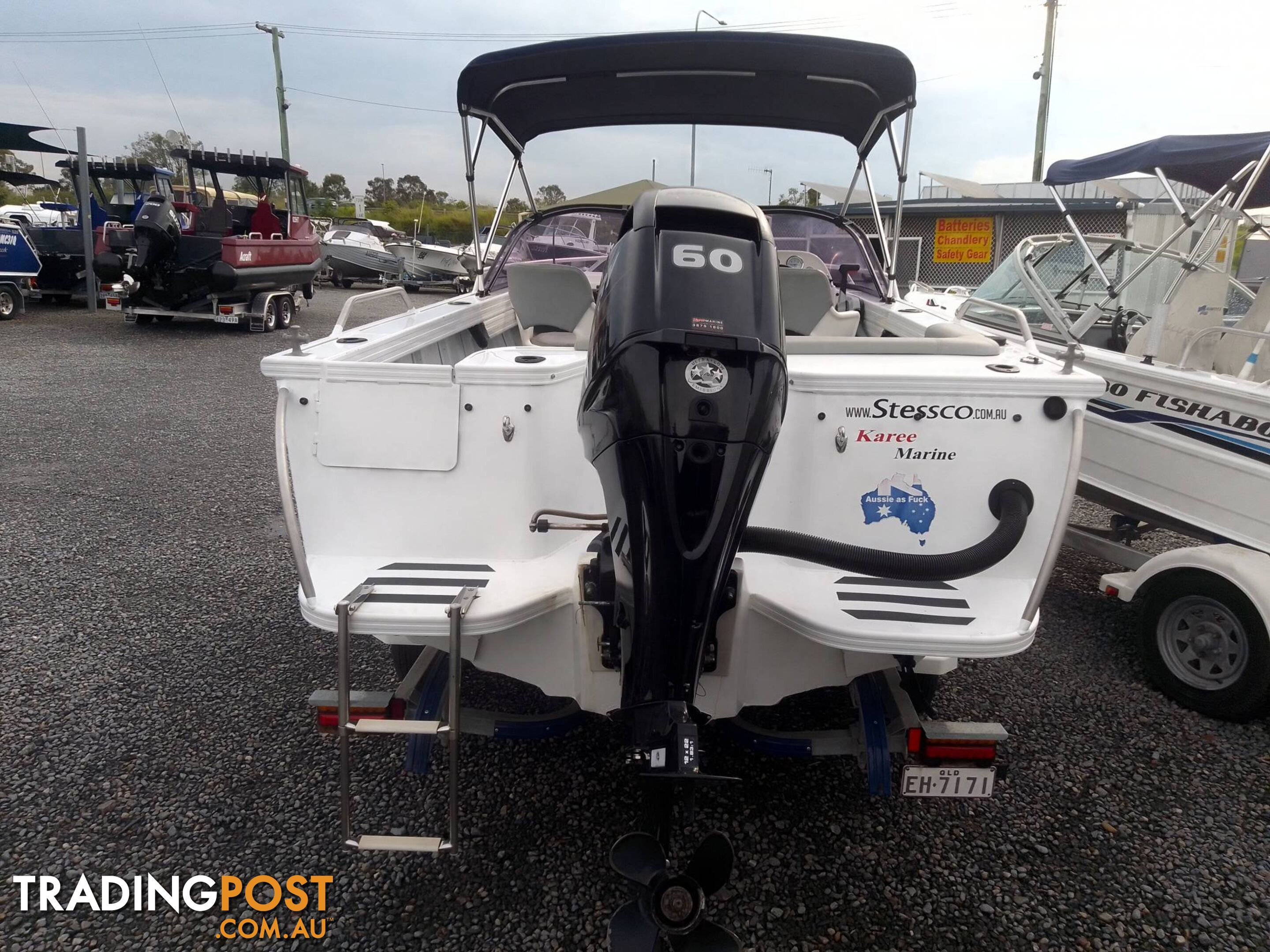 2017 STESSCO BREEZAWAY 4.6M RUNABOUT WITH 60HP MERCURY 4 STROKE AND TRAILER