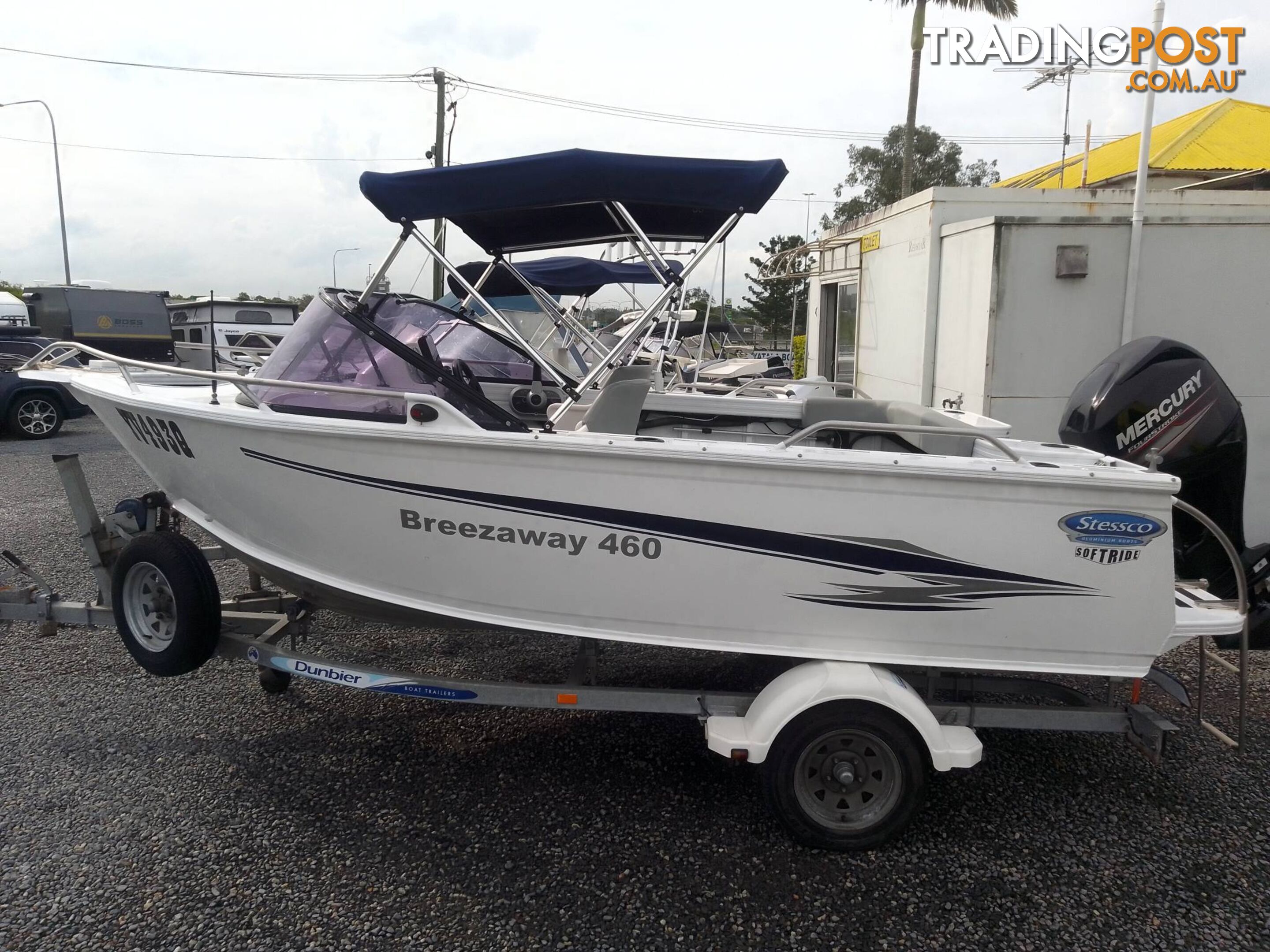 2017 STESSCO BREEZAWAY 4.6M RUNABOUT WITH 60HP MERCURY 4 STROKE AND TRAILER