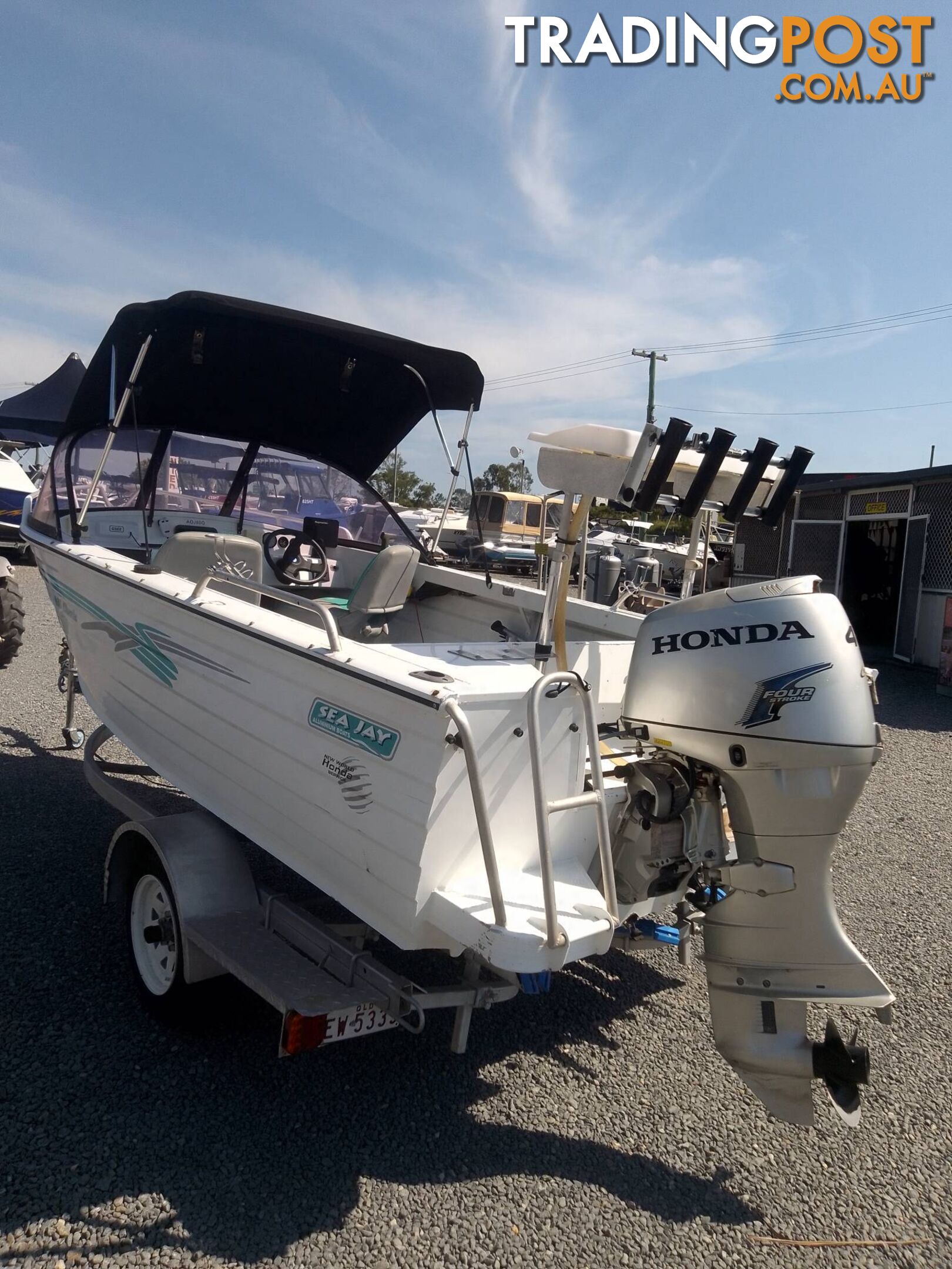 SEA JAY 435 CLASSIC 4.5M RUNABOUT-40HP HONDA 4 STROKE OUTBOARD AND TRAILER