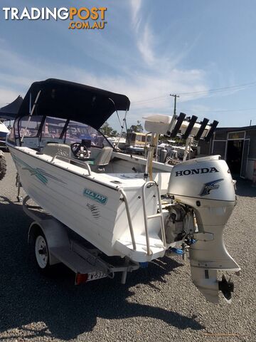 SEA JAY 435 CLASSIC 4.5M RUNABOUT-40HP HONDA 4 STROKE OUTBOARD AND TRAILER