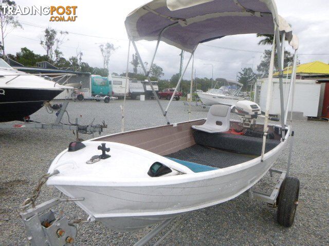 SAVAGE OPEN DINGHY -15HP JOHNSON OUTBOARD AND TRAILER