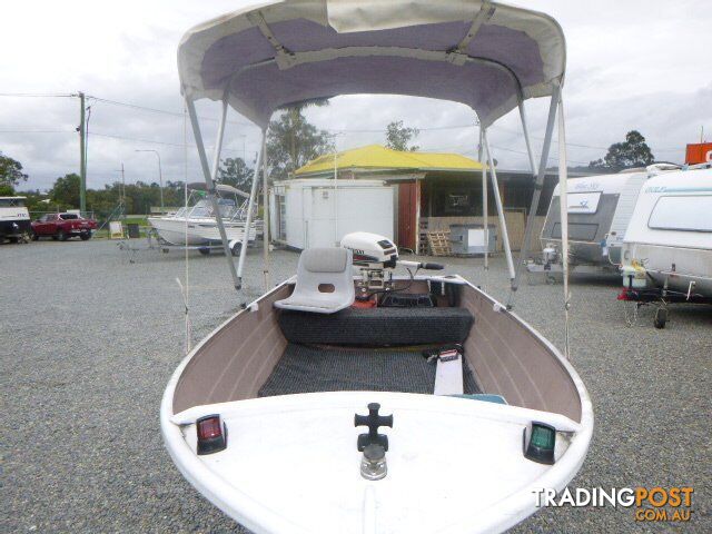 SAVAGE OPEN DINGHY -15HP JOHNSON OUTBOARD AND TRAILER