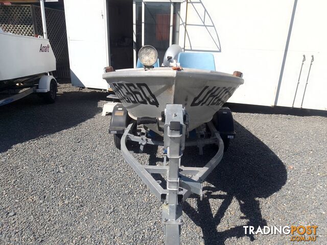 STACER 3.4MTR TILLER STEER ALUMINIUM BOAT- HONDA 15HP 4 STROKE OUTBOARD AND TRAILER