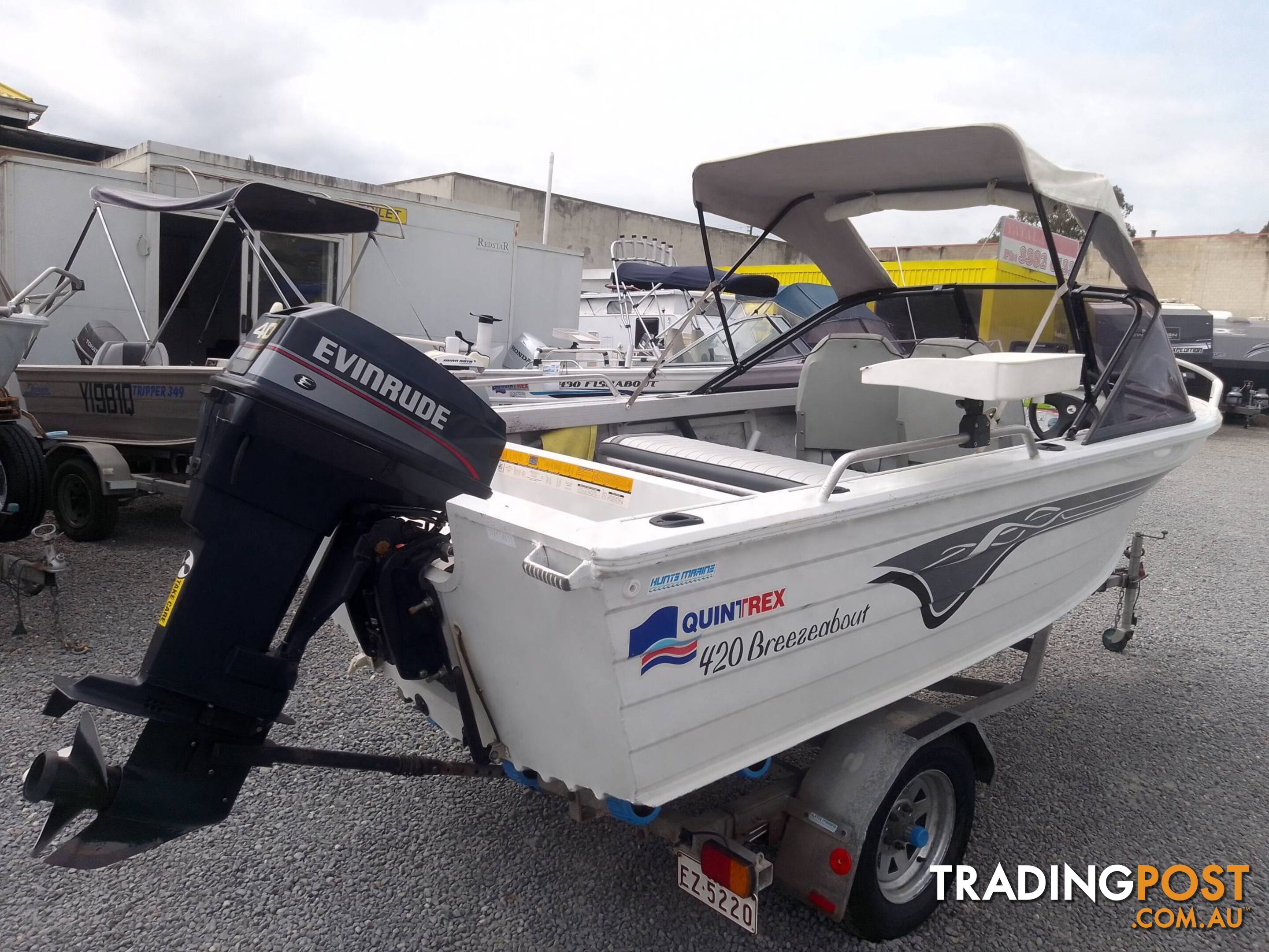 QUINTREX BREEZEABOUT 40HP EVINRUDE OUTBOARD 2 STROKE AND TRAILER