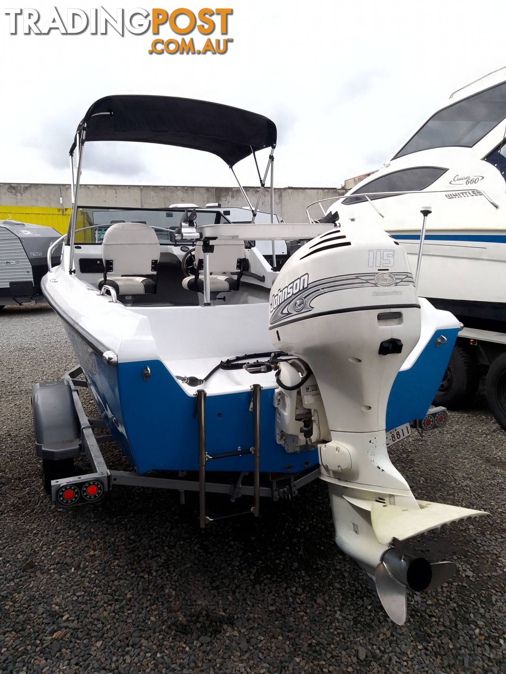 SEAFARER VIKING 4.9M CUDDY-115HP JOHNSON 2 STROKE AND TRAILER