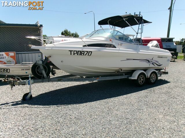 USED 2009 HAINES HUNTER 580 BREEZE POWERED BY A 2009 HONDA 4 STROKE 135 HP...