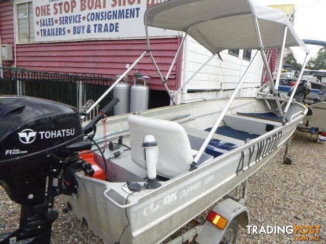 CLARK 3.1 CLIPPER DINGHY WITH 15HP 4 STROKE TOHATSU AND TRAILER Stock# 8486  TYPE Boats   LENG
