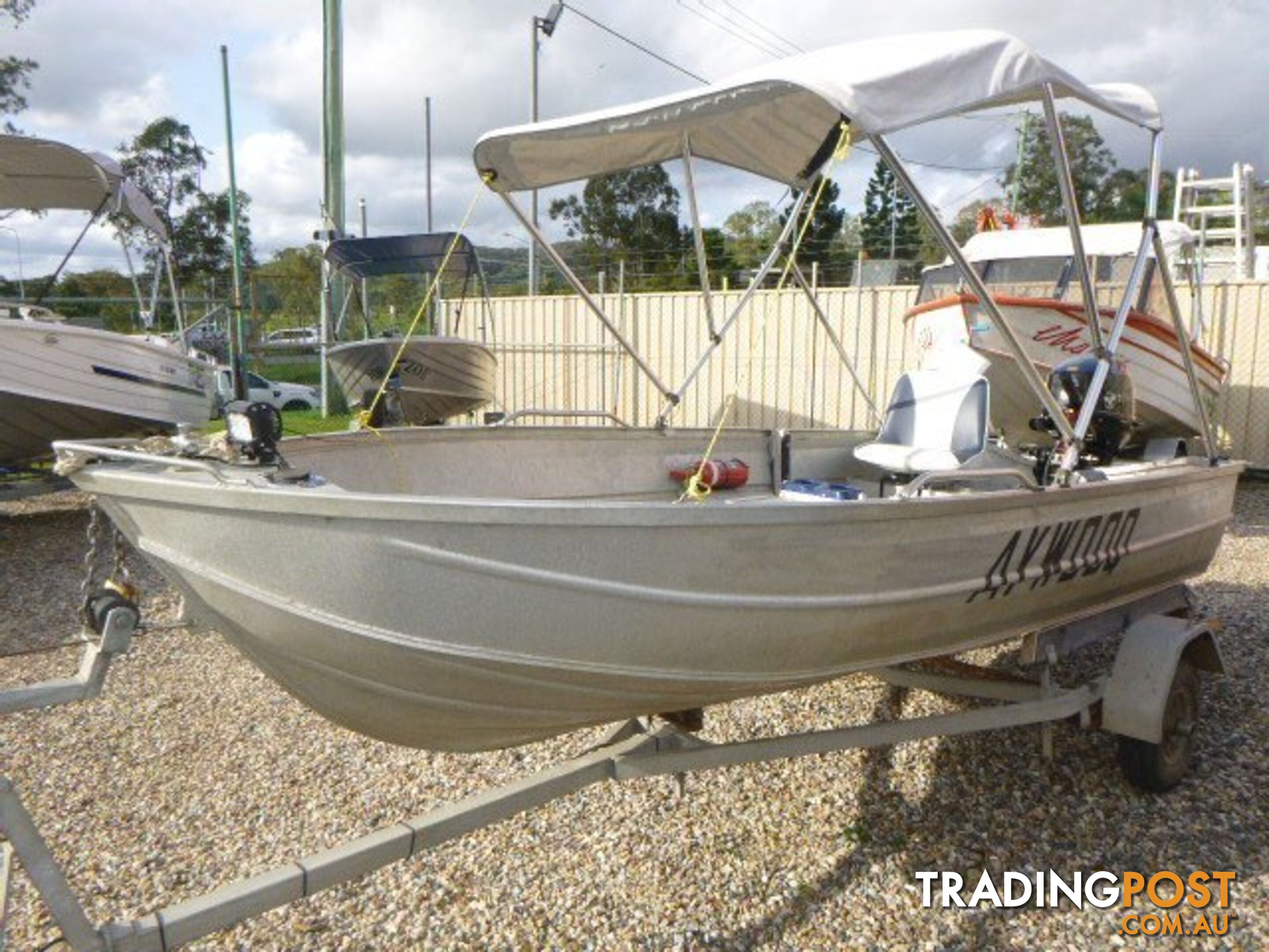 CLARK 3.1 CLIPPER DINGHY-15HP  TOHATSU AND 4 STROKE TRAILER 