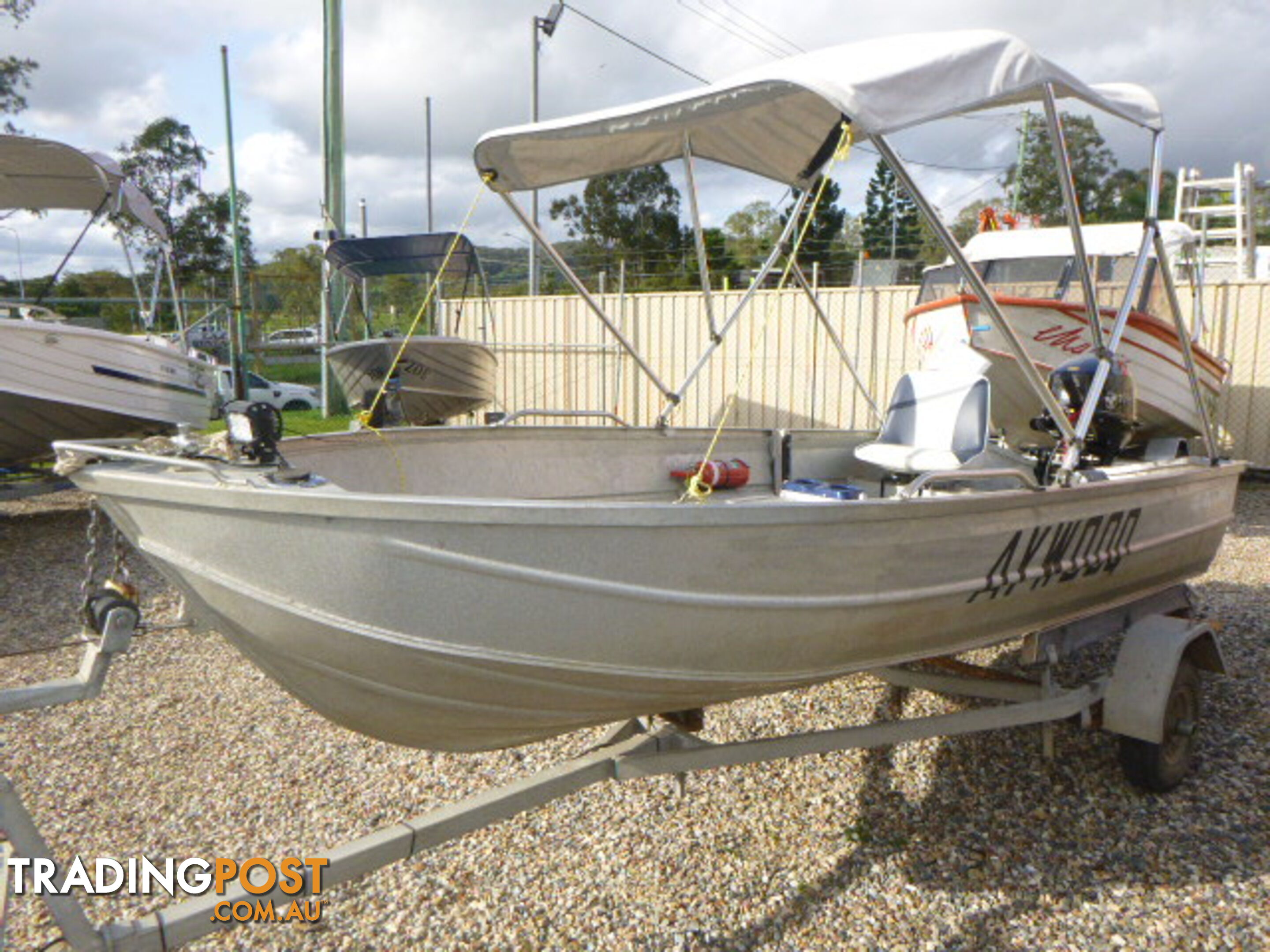 CLARK 3.1 CLIPPER DINGHY-15HP  TOHATSU AND 4 STROKE TRAILER 