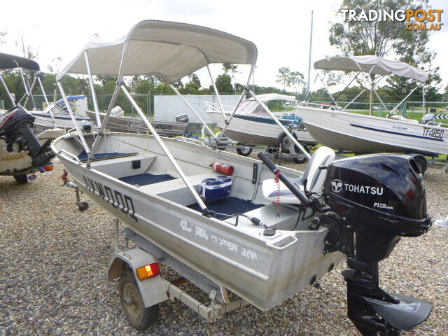 CLARK 3.1 CLIPPER DINGHY-15HP  TOHATSU AND 4 STROKE TRAILER 