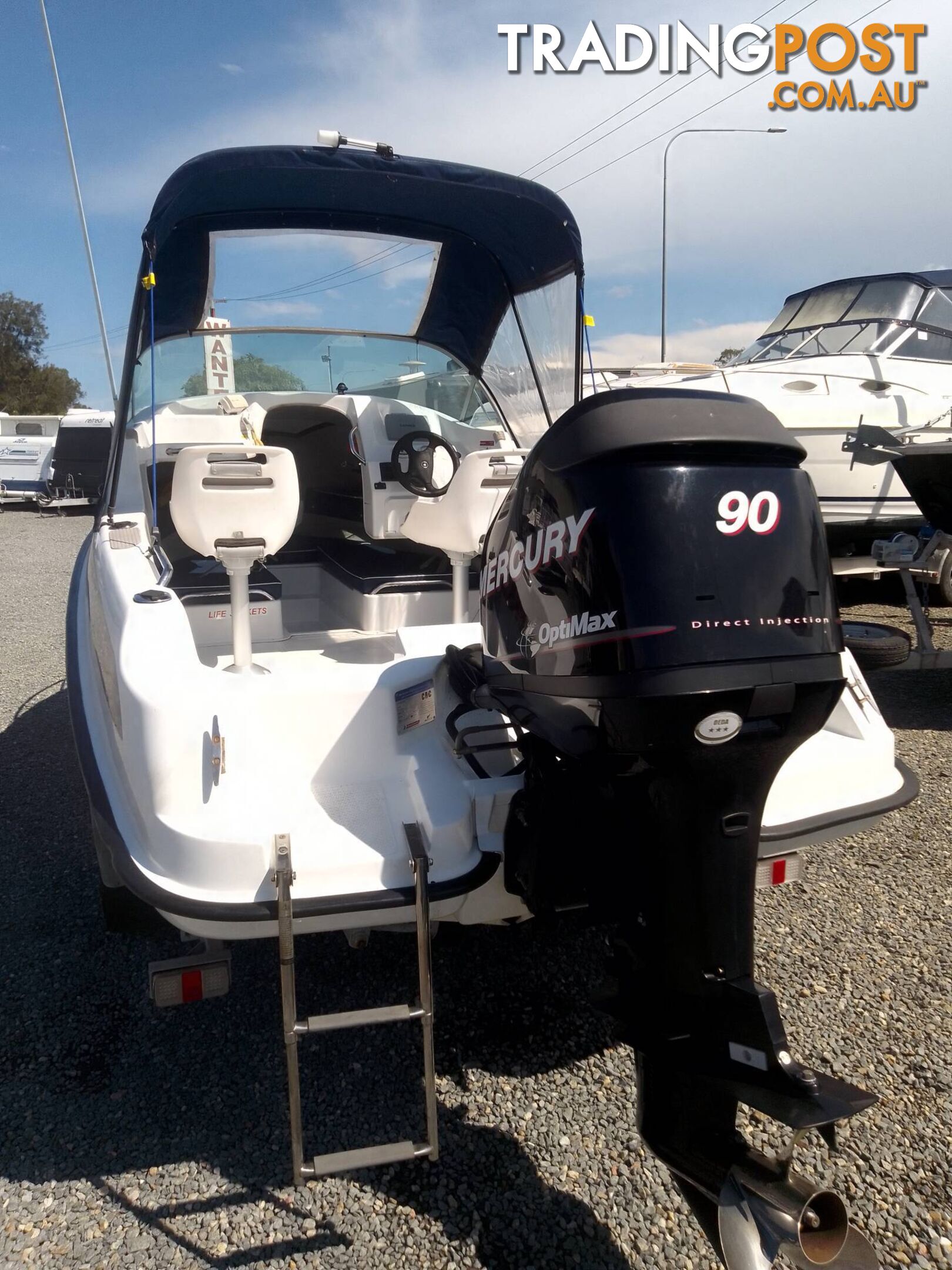 SEAFORCE 530 MATE PONTOON 1/2 CABIN-MERCURY 90HP OPTIMAX AND TRAILER