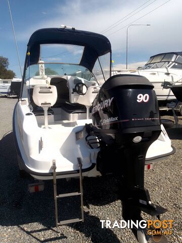 SEAFORCE 530 MATE PONTOON 1/2 CABIN-MERCURY 90HP OPTIMAX AND TRAILER