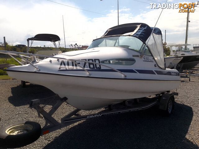 SEAFORCE 530 MATE PONTOON 1/2 CABIN-MERCURY 90HP OPTIMAX AND TRAILER