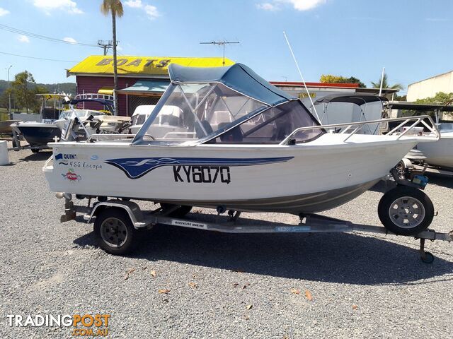 QUINTREX ESCAPE 455 RUNABOUT-50HP YAMAHA 2 STROKE AND TRAILER