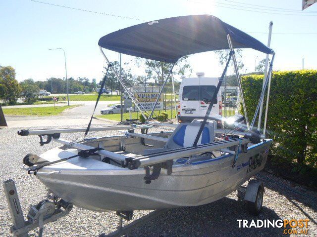 SEAJAY 3.2M 8HP MERCURY WITH FOLD AWAY TRAILER AND ROOF TOP BOAT LOADER