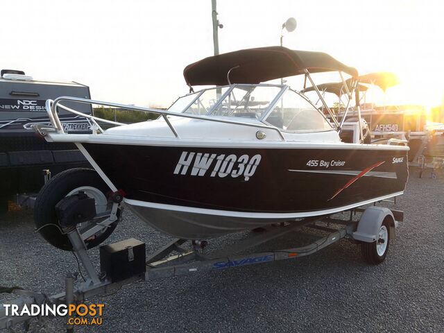 2009 SAVAGE BAY CRUISER - MERCURY 60HP 4 STROKE AND TRAILER