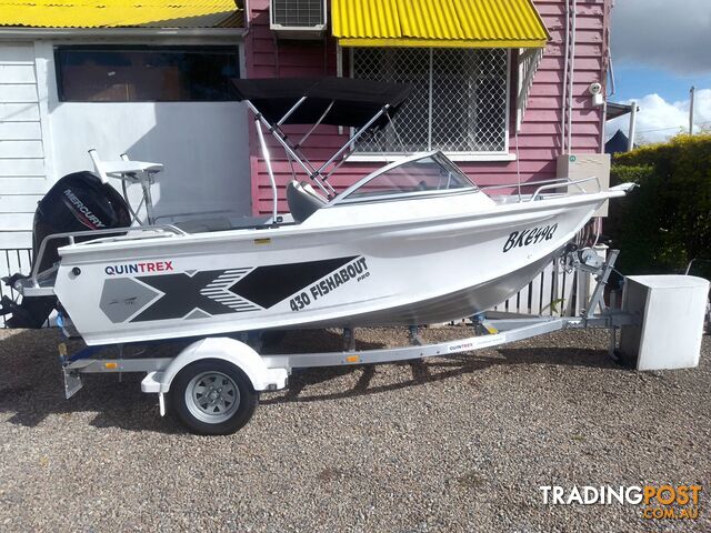 2022 QUINTREX FISHABOUT 430 PRO RUNABOUT WITH 60HP MERCURY OUTBOARD AND TRAILER