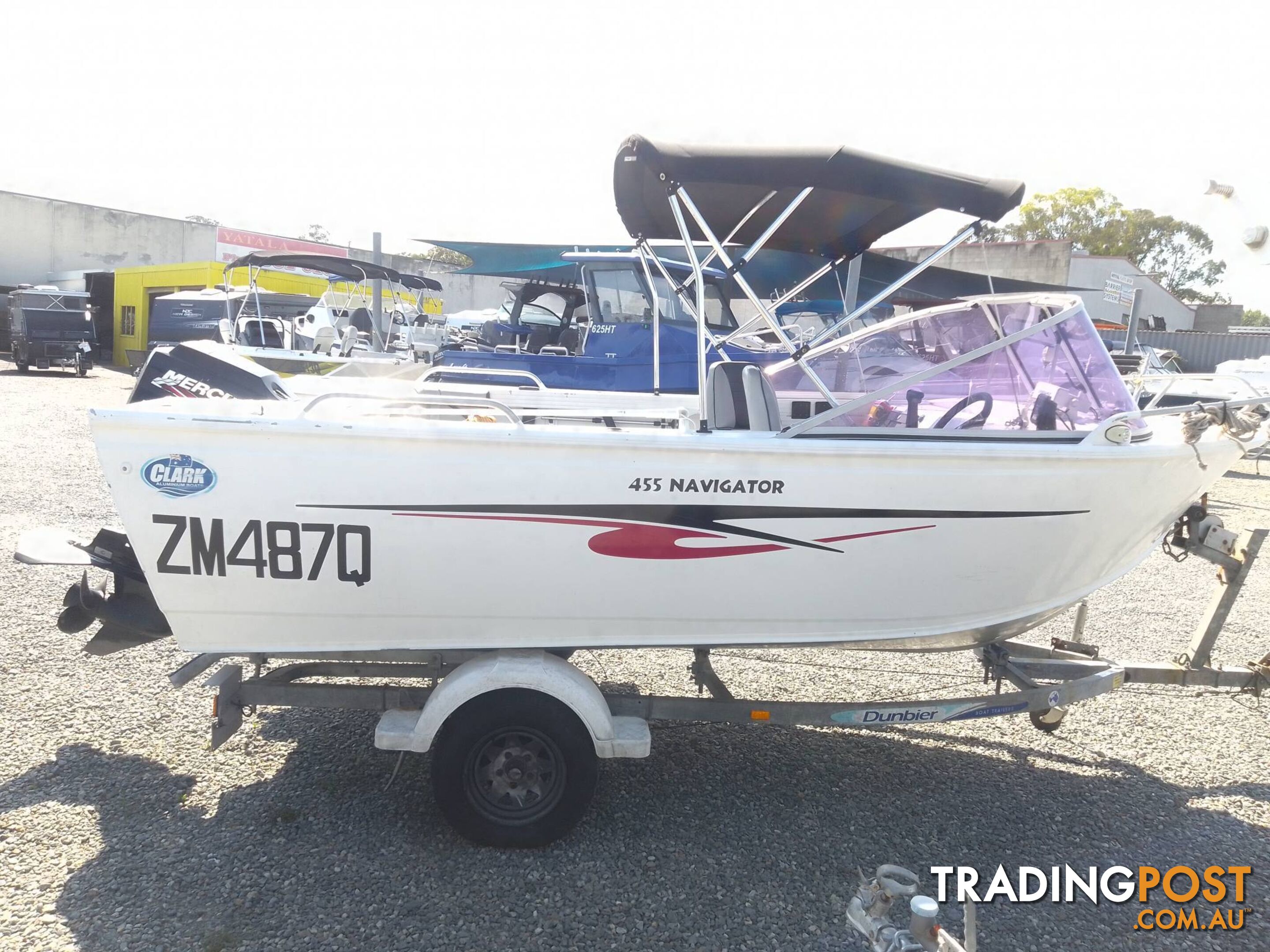 2013 CLARK 455 NAVIGATOR WITH 60HP MERCURY OUTBOARD AND TRAILER