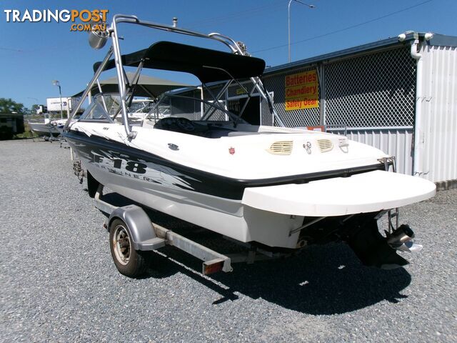 USED 2008 BAYLINER 185 POWERED BY 4.3L V6 MERCRUISER ON A GALVANISED SWINGAWAY DRAWBAR TRAILER - photo 4 of 28