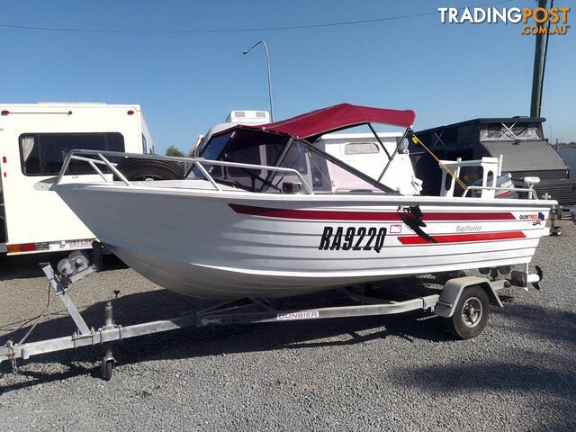 QUINTREX BAY HUNTER 475 ALUMINIUM 15FT RUNABOUT-YAMAHA 50HP 2 STROKE AND TRAILER