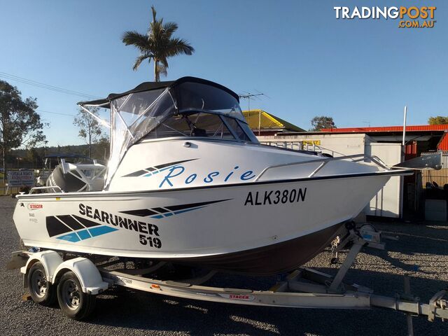 STACER SEA RUNNER 519 HALF CABIN-YAMAHA 115HP 4 STROKE AND ALLOY TRAILER