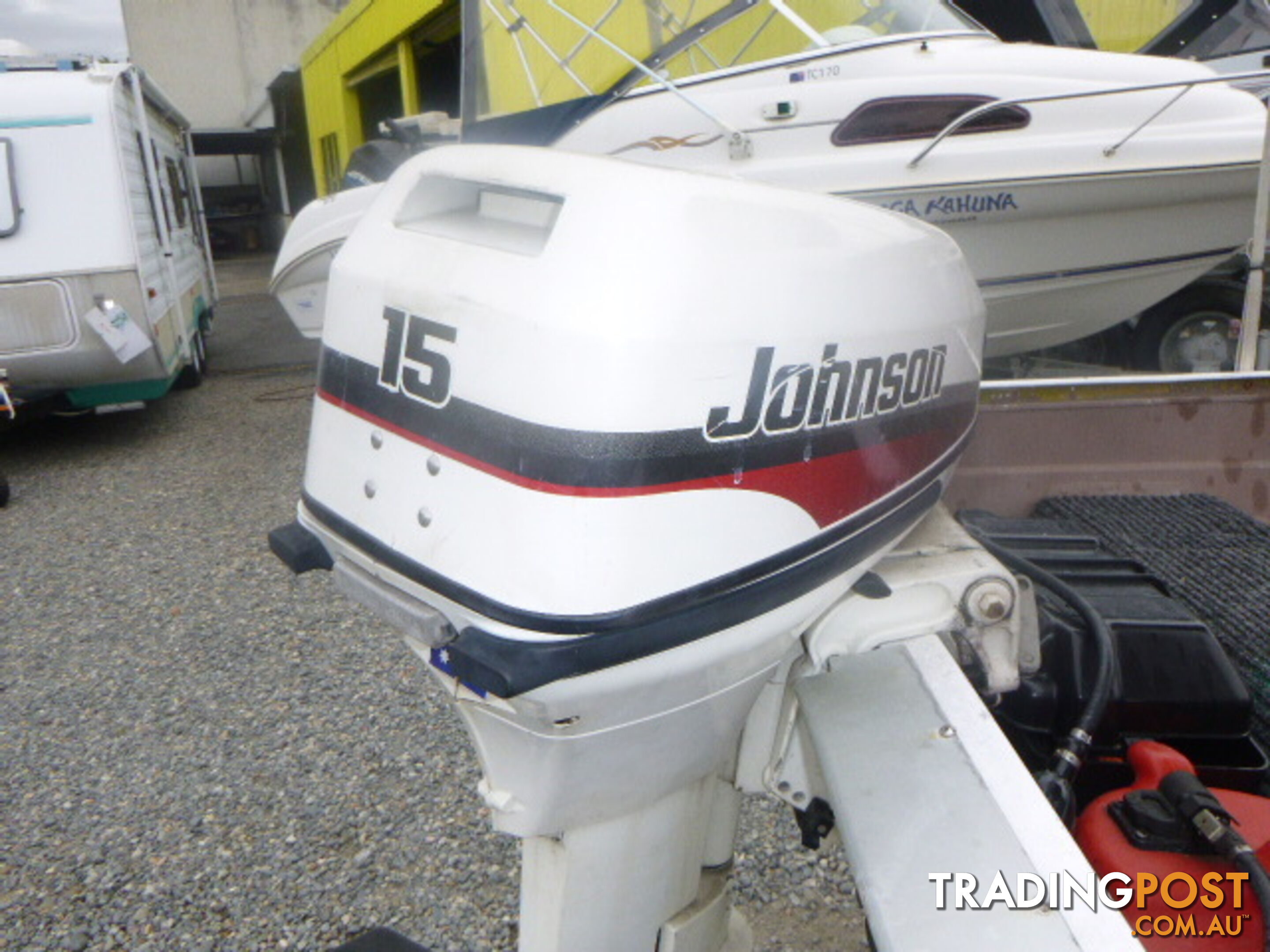 SAVAGE OPEN DINGHY-15HP JOHNSON OUTBOARD- TRAILER