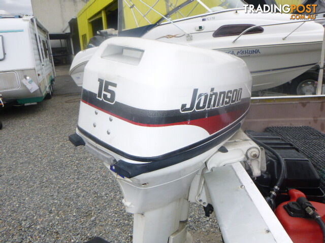 SAVAGE OPEN DINGHY-15HP JOHNSON OUTBOARD- TRAILER