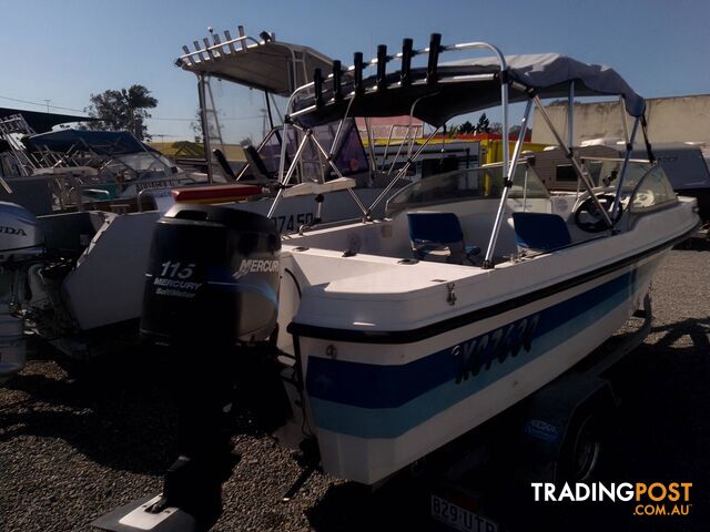 CUSTOM FIBREGLASS BOWRIDER 5.6M-115HP MERCURY 2 STROKE AND TRAILER