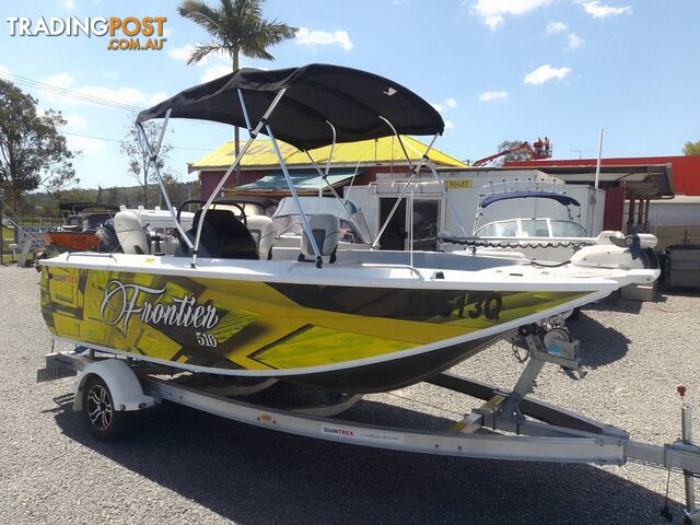 QUINTREX FRONTIER 510 CENTRE CONSOLE 5.1M RUNABOUT-MERCURY PRO 115HP 4 STROKE AND ALLOY TRAILER