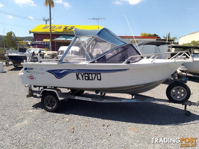 QUINTREX ESCAPE 455 RUNABOUT-50HP YAMAHA 2 STROKE AND TRAILER