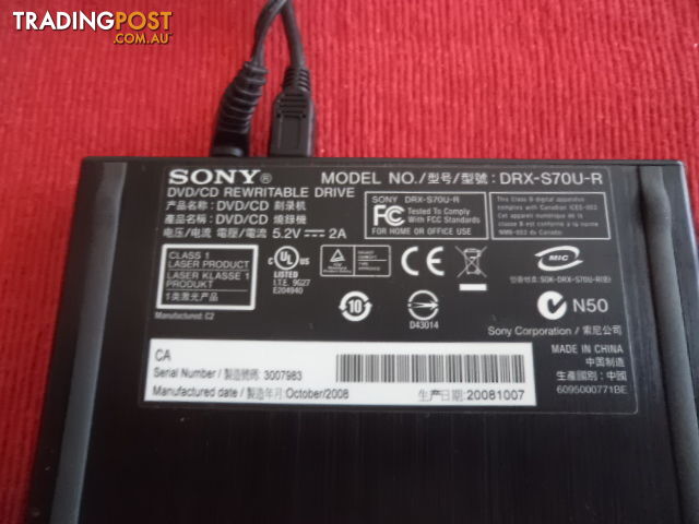 SONY EXTERNAL DVD/CD WRITER MODEL DRX-S70U-R - photo 2 of 2