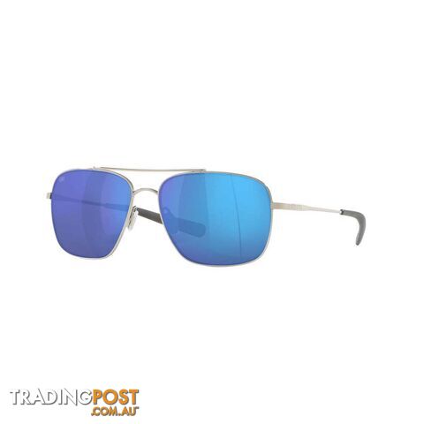 Costa Canaveral Men's Polarised Sunglasses Palladium Grey with Blue Lens