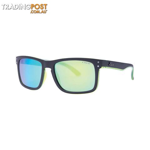 Liive Menâs Cheap Thrill Sunglasses Matt Black with Green Lens