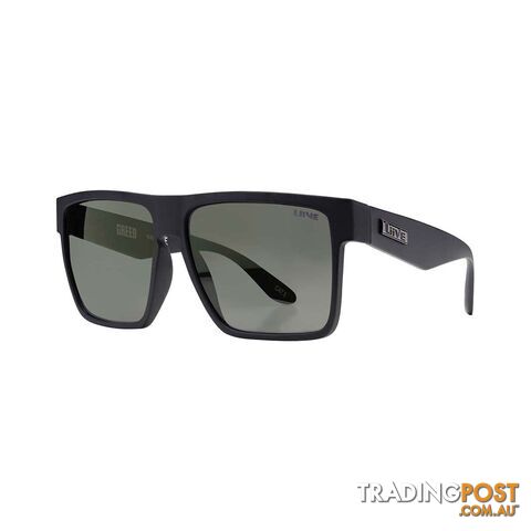 Liive Menâs Greed Polarised Sunglasses Matt Black with Grey Lens