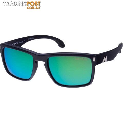 MAKO GT Polarised Men's Sunglasses Black with Green Lens