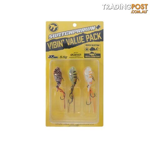 TT Fishing Switchprawn + Blade Vibin Value Lure Pack 37mm