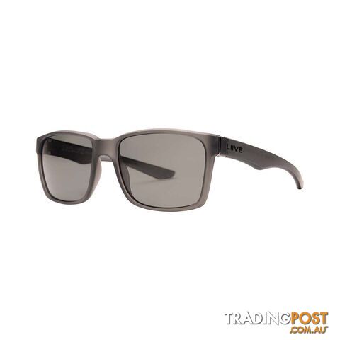 Liive X Outlaw Menâs Polarised Sunglasses Black/Grey with Grey Lens