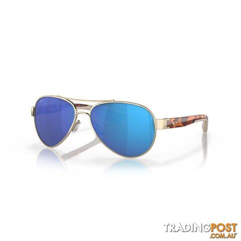 Costa Loreto Women's Polarised Sunglasses Rose Gold with Blue Lens