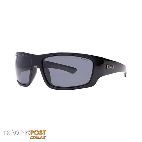 Liive Menâs Kuta Polarised Sunglasses Black with Black Lens