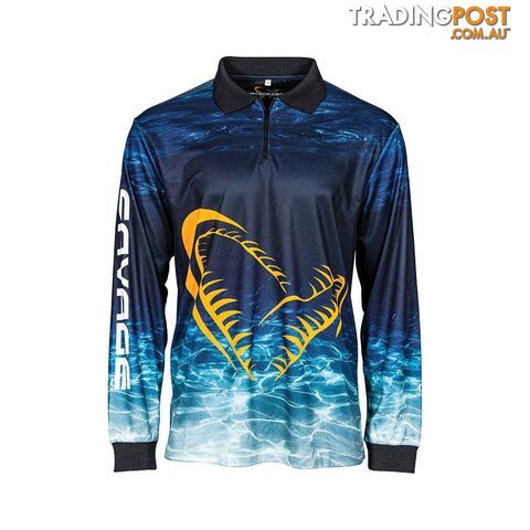 Savage Gear Men's Deep Blue Sublimated Polo