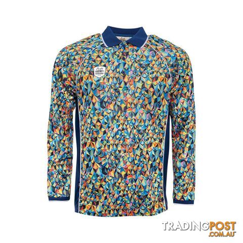 TradeMutt Men's Graphic Long Sleeve Sublimated Polo