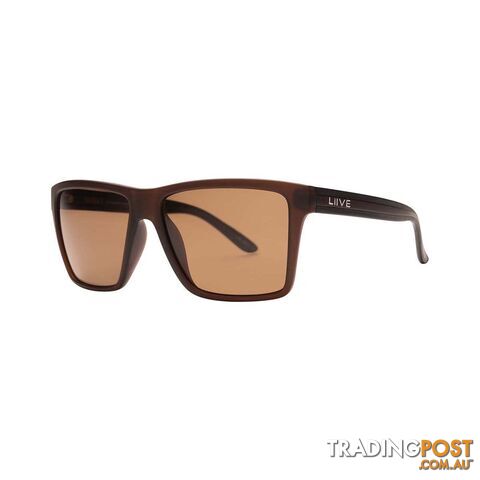 Liive X Sabotage Menâs Polarised Sunglasses Matt Brown with Brown Lens