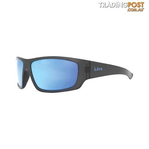 Liive Menâs X Padang X Polarised Sunglasses Black with Blue Lens