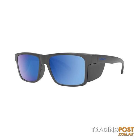 Liive Menâs X Jonny Brooks X Polarised Sunglasses Black with Blue Lens