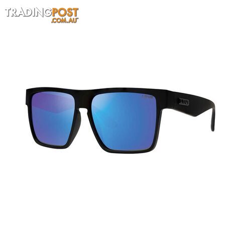 Liive Menâs Matt Scholz Greed Mirror Polarised Float Sunglasses Matt Black with Blue Lens