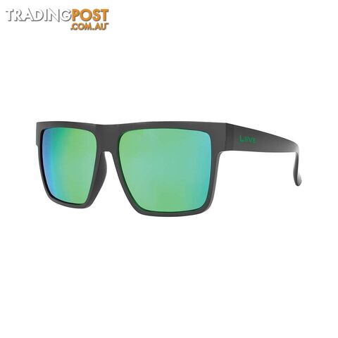 Liive Menâs X Wrath X Polarised Sunglasses Black with Green Lens