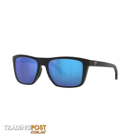 Costa Mainsail Men's Polarised Sunglasses Matte Black with Blue Lens