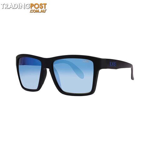 LXD Menâs Scholz Mirror Polar Sunglasses Matt Black with Blue Lens