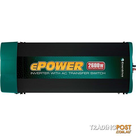 Enerdrive 2600W True Sine Wave Inverter withAC Transfer and Safety Switch