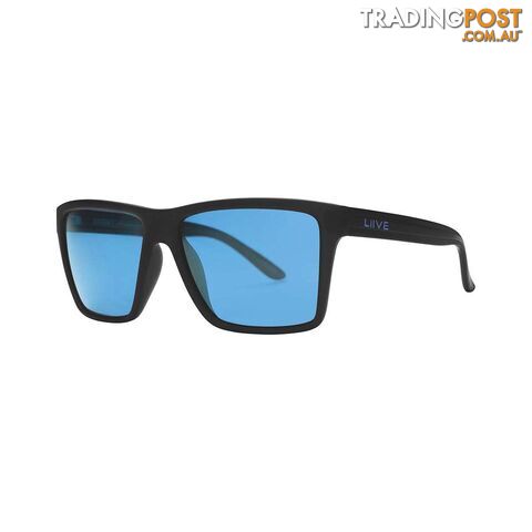 Liive Menâs Matt Scholz X Division Sabotage Sunglasses Matt Black with Blue Lens